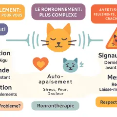 Le ronronnement est plus complexe que le miaulement. Il peut signifier l'auto-apaisement, le stress, la peur, la douleur, ou même une "ronronthérapie". Comprendre pourquoi mon chat ronronne aide à décoder ses messages.
