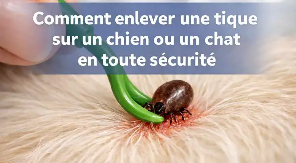 Un outil vert retire une tique sur un chien. La saison des tiques est là, apprenez à les enlever en toute sécurité.